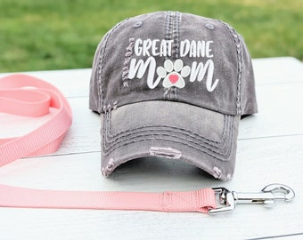 Great dane mom or mama hat, embroidered great dane baseball cap, cute gift clothing present for great dane owner wife friend sister daughter