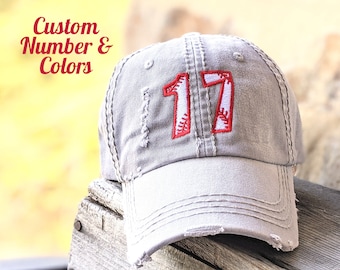 Baseball cap with player team jersey number, Baseball Team Mom Hat, Baseball Spring Training, Spirit Wear Gift for Her Mom Wife Friend Cute