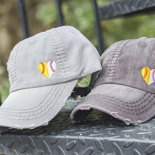 Half Softball Half Baseball Hat, Baseball and Softball Hat, Softball and Baseball, Half Softball Half Baseball, Softball and Baseball
