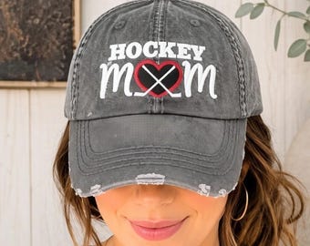 Ice Hockey Mom Embroidered Baseball Cap: Hat With Sticks Heart, Wife Team, Gift Clothing