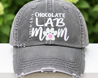 Chocolate Lab Mom or Dog Mama Hat: Labrador Retriever Baseball Cap, Gift Present Clothing