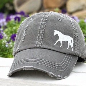 Women's horse baseball cap hat, equestrian owner gift, embroidered not a patch, present tack