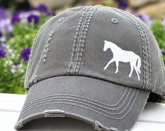 Women's horse baseball cap hat, equestrian owner gift, embroidered not a patch, present tack