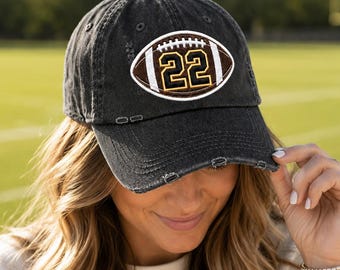 Gorra de béisbol de fútbol para mujer, número de jugadora en camiseta, regalo para mamá del equipo, ropa bordada