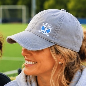 Embroidered Field Hockey Cap: Baseball Hat Personalized Number Text Name, Mom, Gift image 1