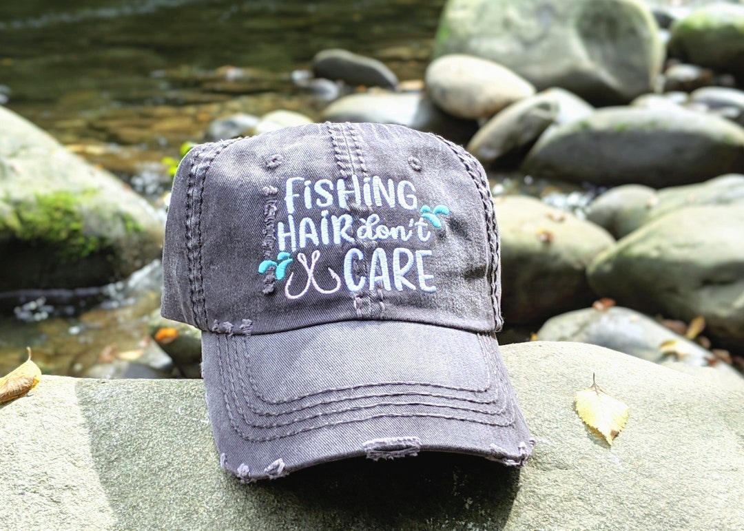 Women's Fishing Hat, Fishing Hat, Fishing Hat With Hooks, Fishing Hair  Don't Care Hat, Fishing Clothing, Fishing Gift, Fishing Gear 