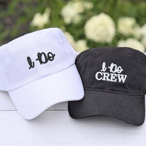 Custom Embroidered Bachelorette Baseball Cap Hat: Bride Bridal Party, I Do Crew or Personalized