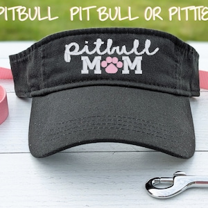 Embroidered Pitbull Or Pittie Mom Mama Visor: Dog Paw Print Hat