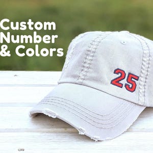 Number Hat Baseball Cap, Varsity Team Sport Jersey Letterman Embroidered No Patch, Women's