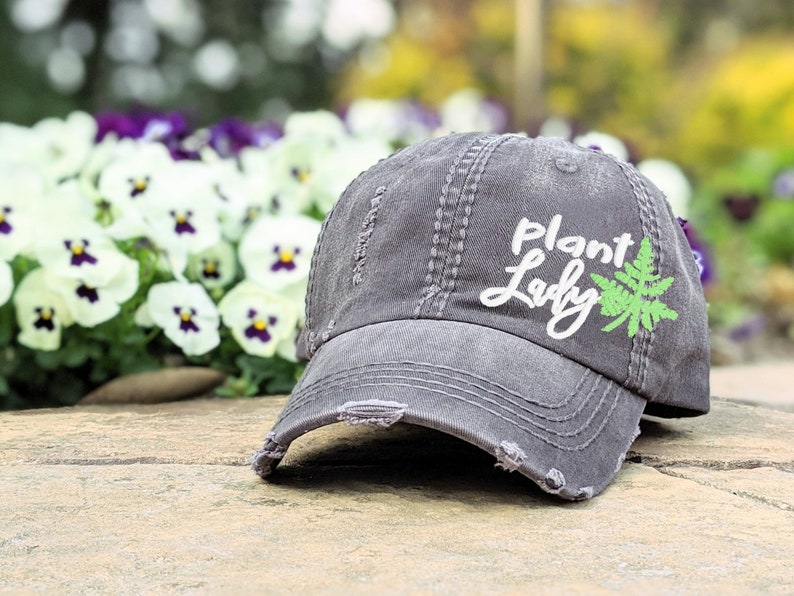 Women's Plant Lady Hat, Crazy Plant Lady Baseball Cap, Cute Gardening Birthday Gift, Gardening Present, Plant Owner Lover Funny Pun Clothing image 1