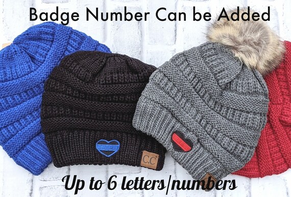 thin blue line beanie hat