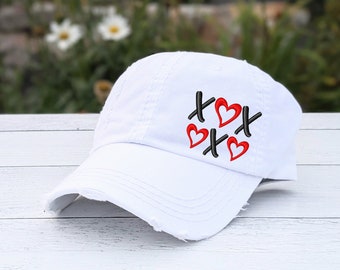 Hugs and Kisses X O Xs and Os X & O Hat Valentine's Day Hearts 