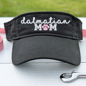 Dalmatian Dog Mom Or Mama Visor, Embroidered Hat, Gift Paw Print Design, Women&#39;s
