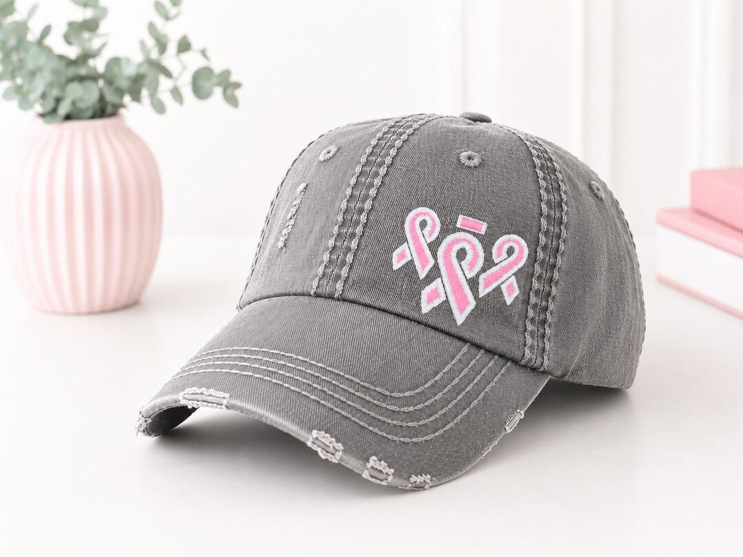 Embroidered Triple Negative Breast Cancer Ribbon Baseball  display picture 2