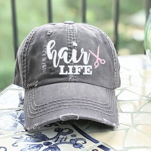 Gorra de béisbol bordada para estilistas: Gorra para mujer con estampado de cabello, regalo de ropa.