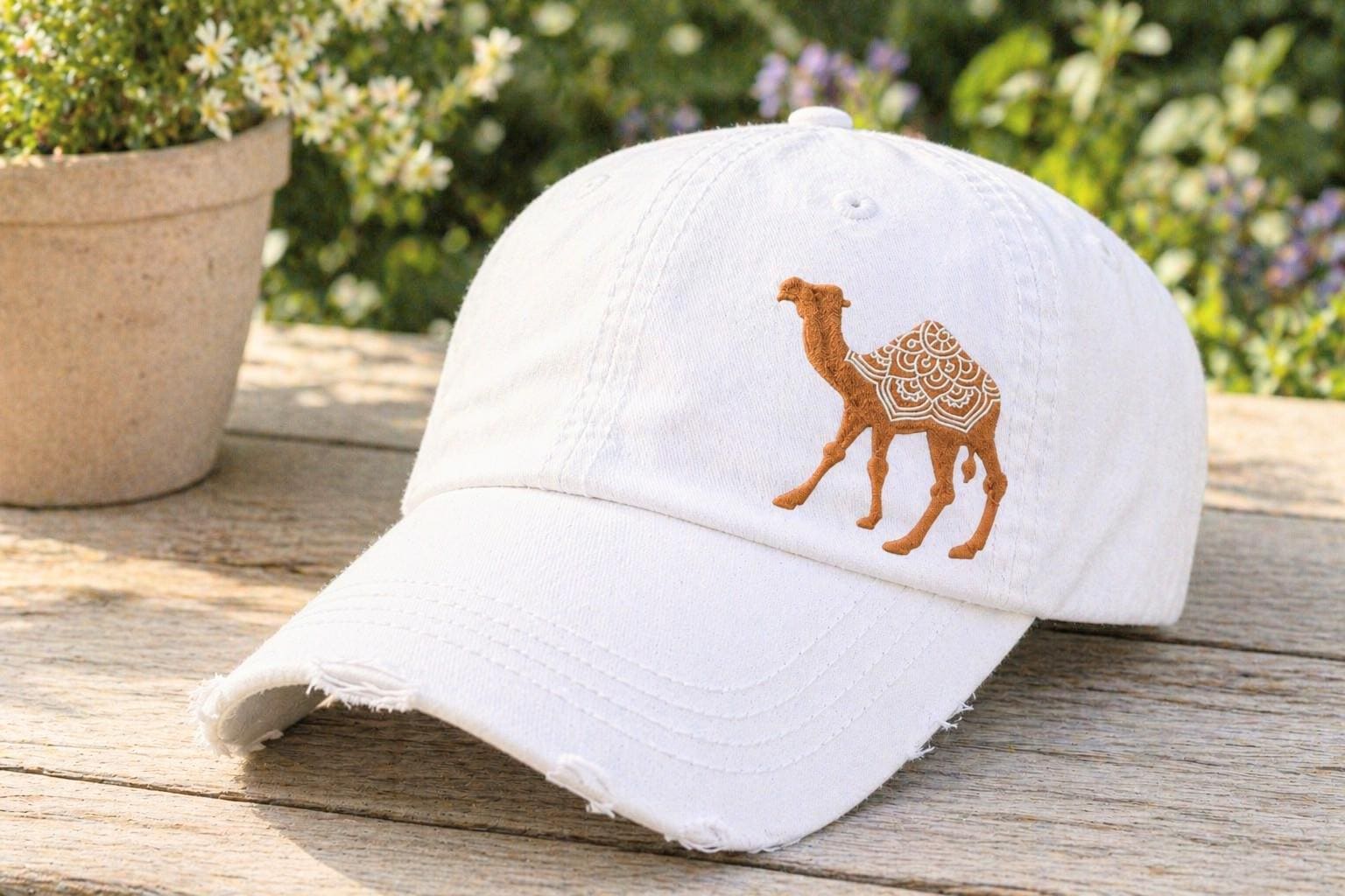 帽子 caramel WOMEN'S COTTON CAP CAMEL Embroidered Camel Baseball Cap: Women's Floral Flower Hat Design