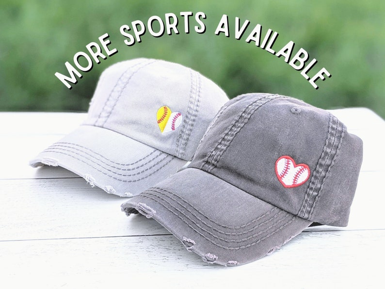 Women's Custom Sport Hat, Heart Corner Design Baseball Cap, Baseball Softball Soccer Football Tennis Basketball Lacrosse Hockey Gift image 1