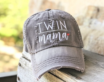 Twin Mama Baseball Cap, Twin Mama Hat, #twinmama, #twinmom baseball cap, twin mama gift, twin mom hat, mom of twins gift, twins clothing