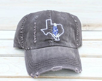 Texas Bluebonnet Baseball Cap, Texas home baseball cap, Women's Texas baseball cap, Texas Bluebonnet, Texas baseball cap, women's texas hat