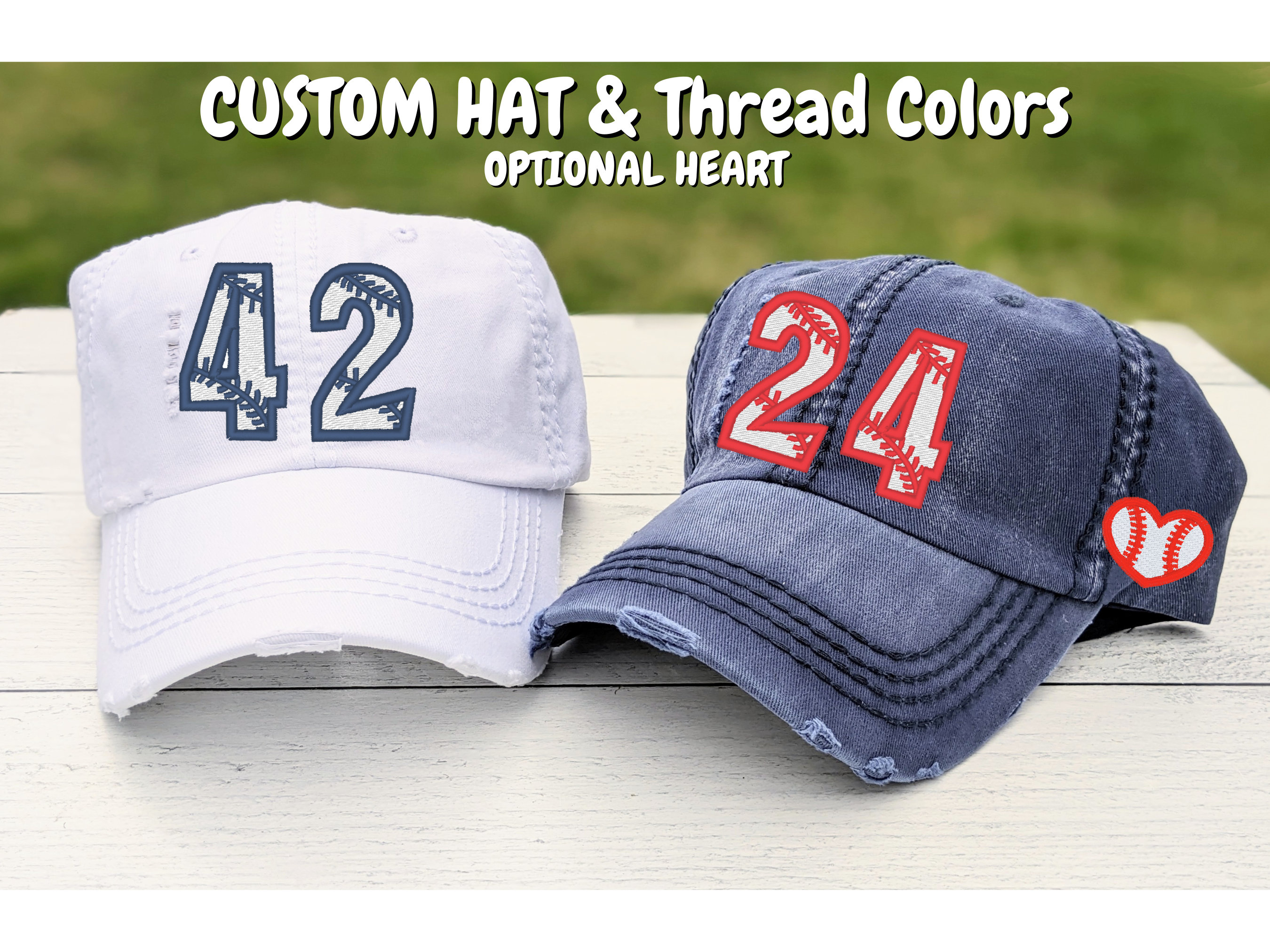 Women's Baseball Heart Hat Baseball Mom Cap Team 