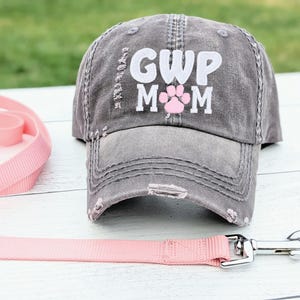 GWP or GSP Dog Mom Hat: Embroidered German Pointer Wirehaired or Shorthaired Baseball Cap