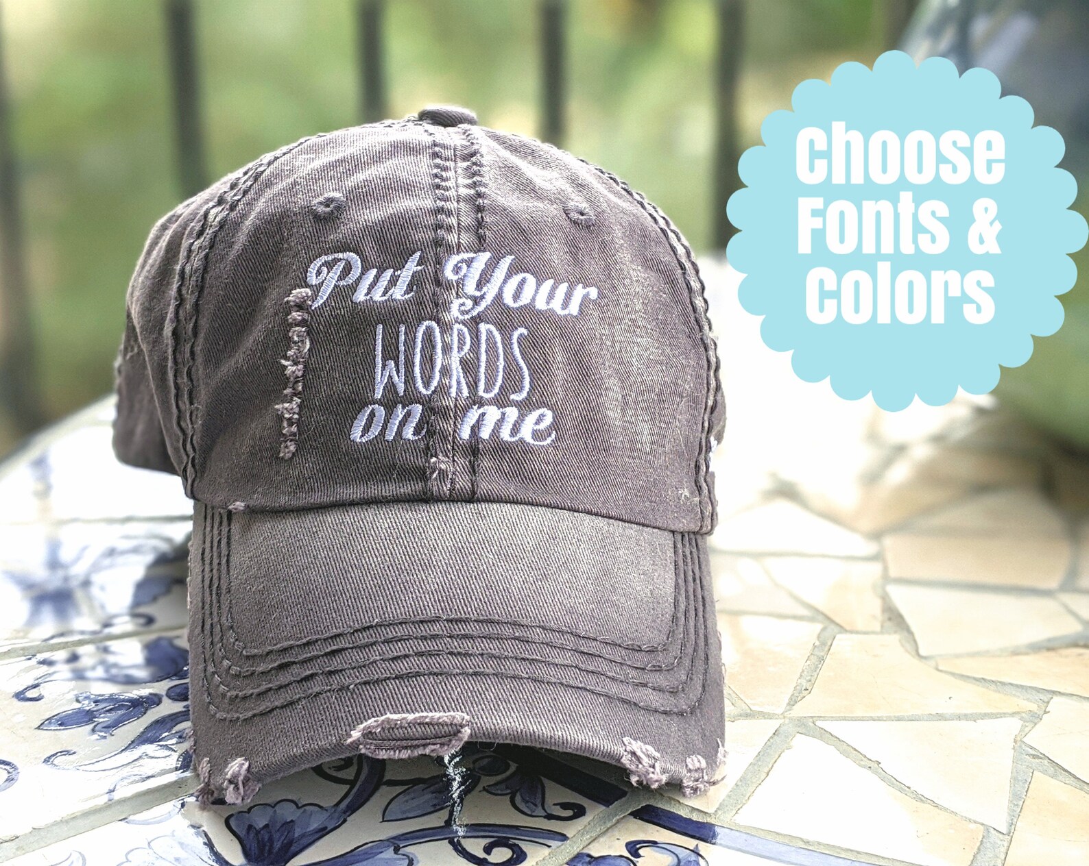 Women's Custom Text Hat Custom Text Hat Custom Text Etsy