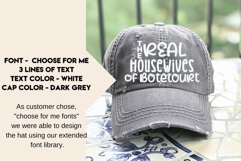 Women's custom text hat, embroidered name baseball cap, choose font trip beach lake cruise imagen 8