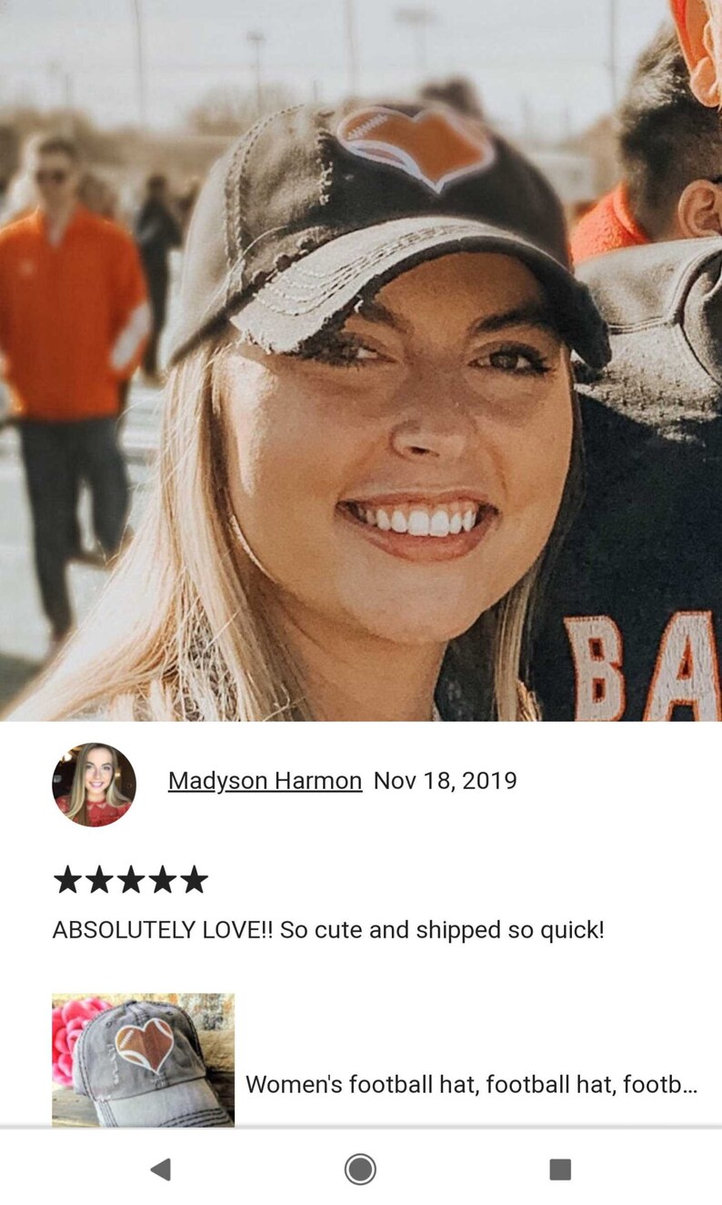 Women's football hat football hat football clothing Etsy