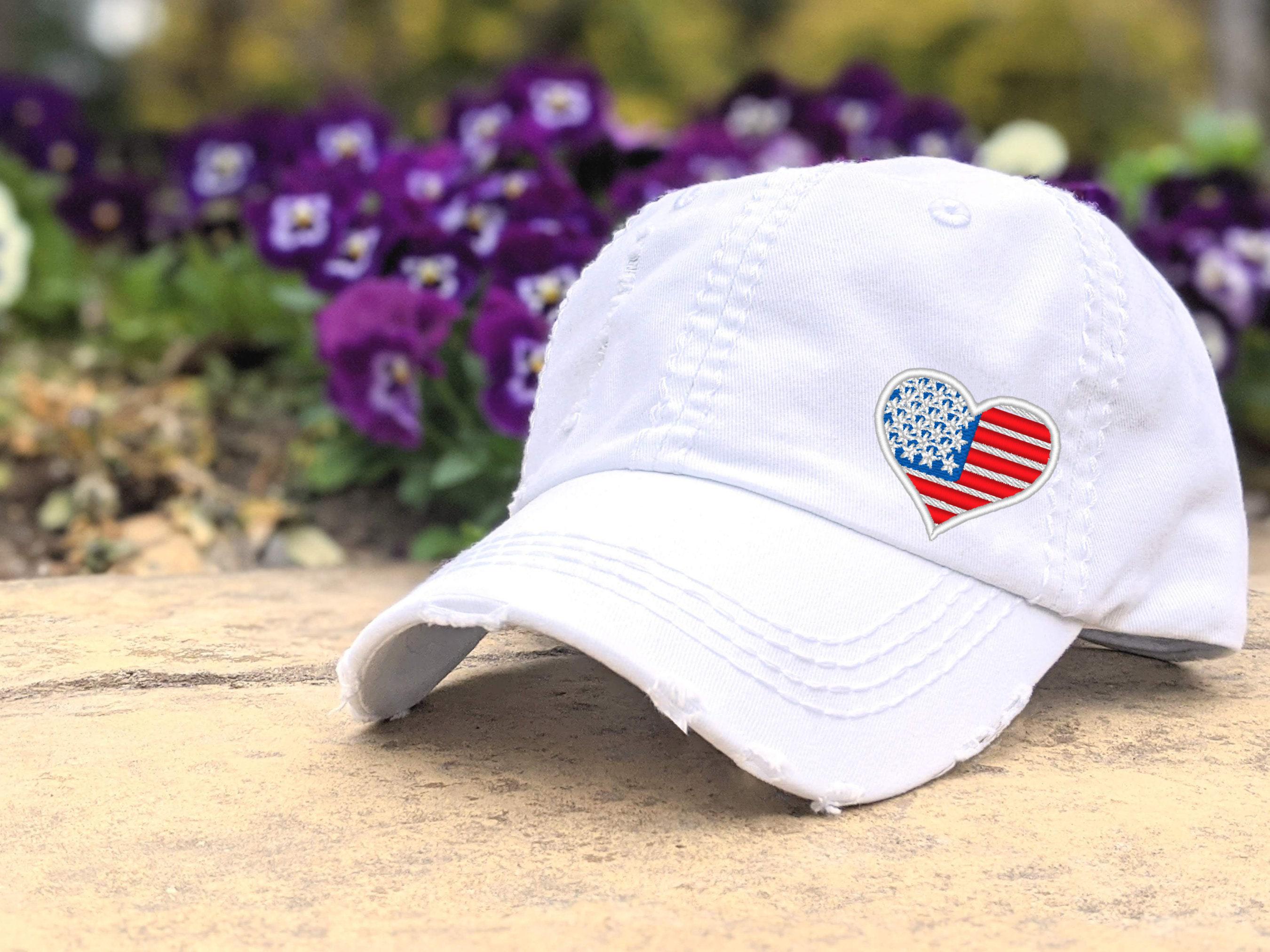 New Custom Designed Blue Distressed Baseball Cap with Purple Checkered Heart Chrome Hearts Patch Truckers In Store & Online @ Grandeur main image 2