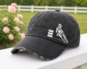Women's Barrel Racing Hat: Embroidered Baseball Cap, Gift Clothing Present For Racer Daughter Fan