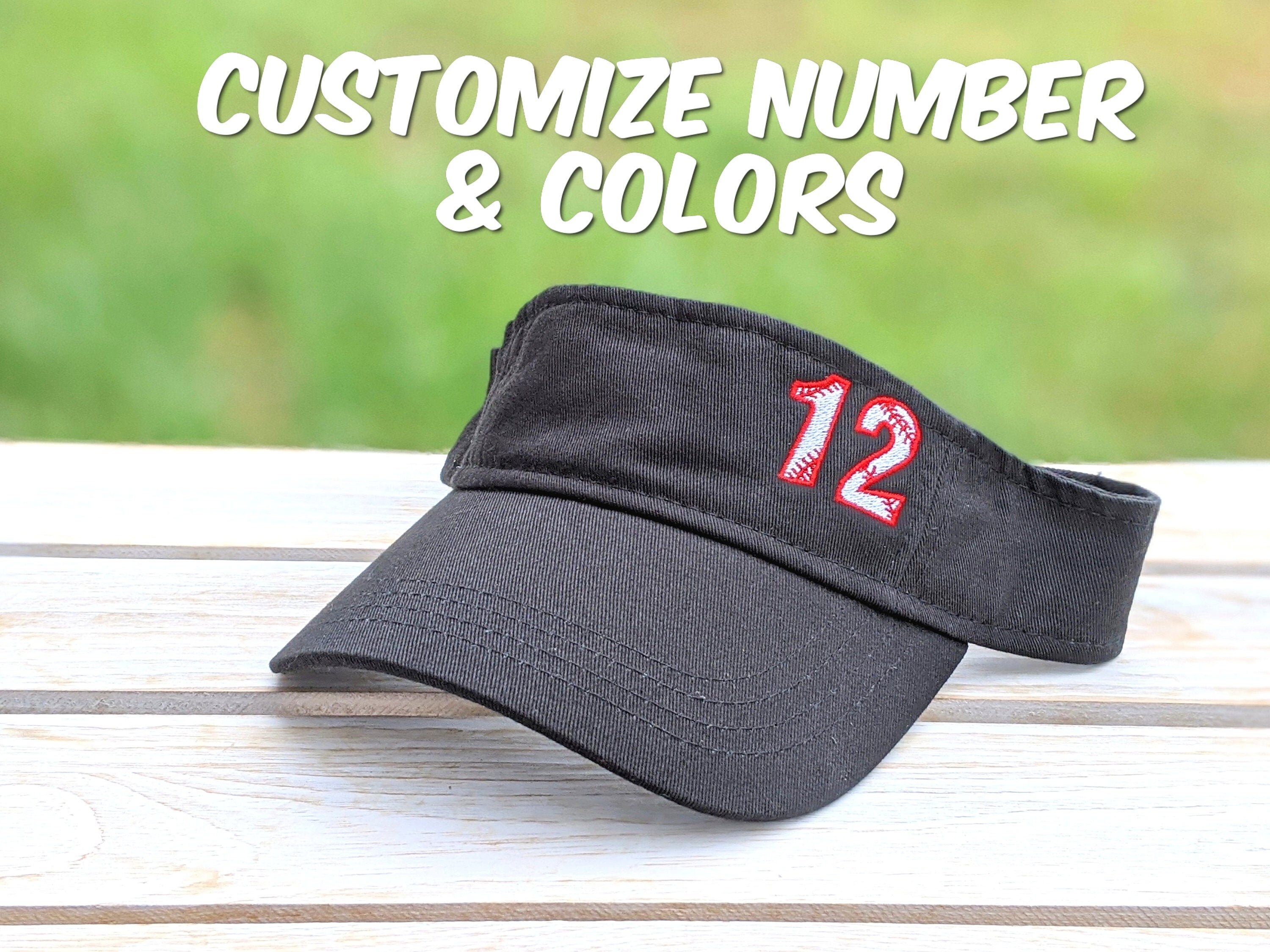 Baseball Visor Visor With Baseball Number Baseball Number Etsy