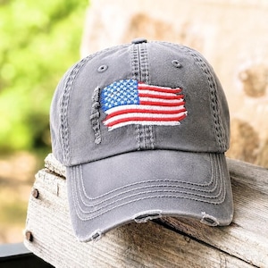 Embroidered American Flag Baseball Cap: Women's USA Hat, 4th of July More, Gift Clothing