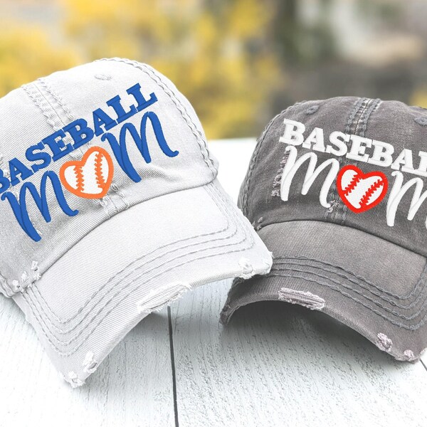 Baseball Mom Embroidered Cap: Custom Team Colors, Mother of Player , Gift Clothing