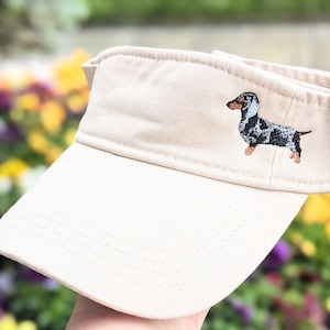 Embroidered Dapple Dachshund Visor: Custom Dog Mom Gift Clothing Present