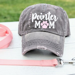 Women's pointer dog mom hat, embroidered baseball cap, german shorthaired or english, gift for her mom girlfriend owner sister friend