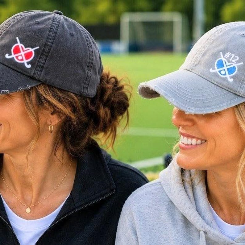 Embroidered Field Hockey Cap: Baseball Hat Personalized Number Text Name, Mom, Gift image 3