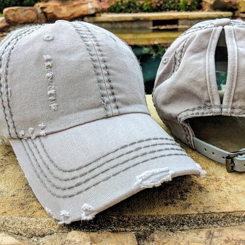 Light Grey Ponytail Cap High Ponytail 