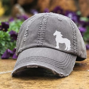 Friesian Horse Embroidered Baseball Cap: Women's Hat, Gift Clothing Present
