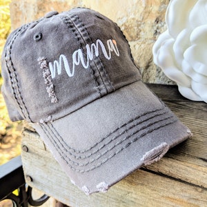 Mama Baseball Cap, Mama Hat, Custom Personalized Embroidered Sewn Cute, Cursive Script Font Optional Heart, Gift Present Gender Reveal Baby