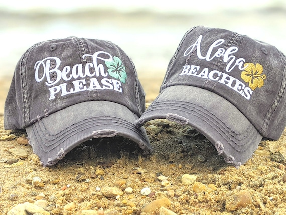 Women's Beach Hat, Aloha Beaches or Beach Please Baseball Cap, Hibiscus  Hawaii Maui Caribbean Cruise Trip Vacation, Funny Pun Cute Gift -   Canada