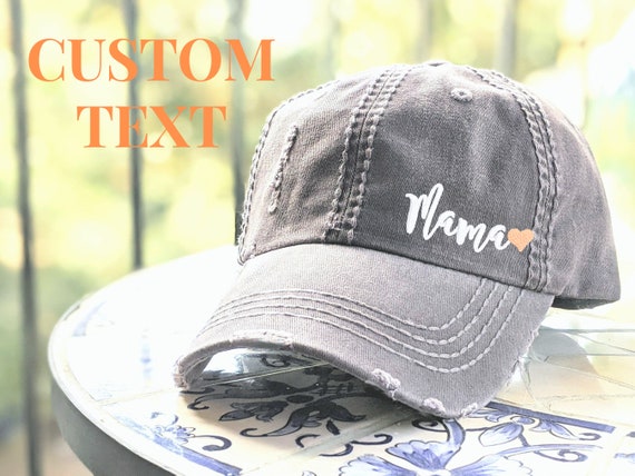 Shenbors Embroidered 'Mimi' Baseball Hat - Washed Grey Cotton Dad Hat, Adjustable, Unisex