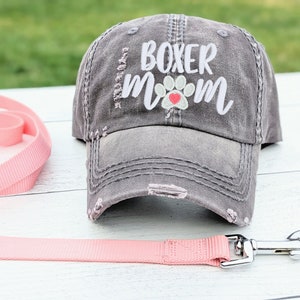Boxer mom or mama hat, boxer dog hat, boxer dog baseball cap, boxer dogs, boxer dog gift present clothing birthday cute wife her friend