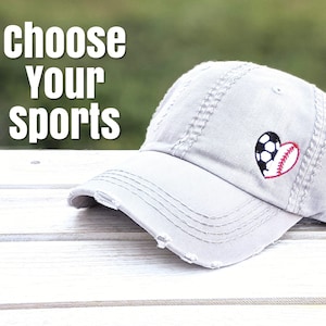 Women's sport athlete hat, one or two 2, half soccer basketball hockey mom, soccer basketball hat, football tennis softball lacrosse gift image 1