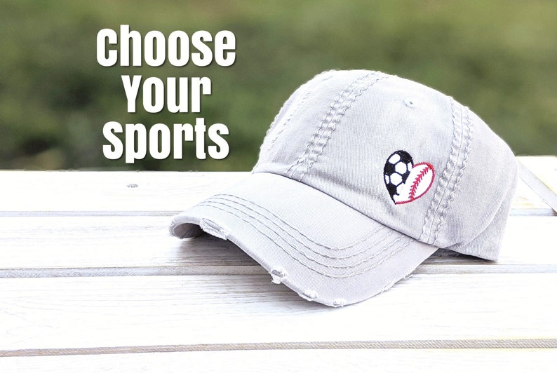 Women's sport athlete hat, one or two 2, half soccer basketball hockey mom, soccer basketball hat, football tennis softball lacrosse gift image 1