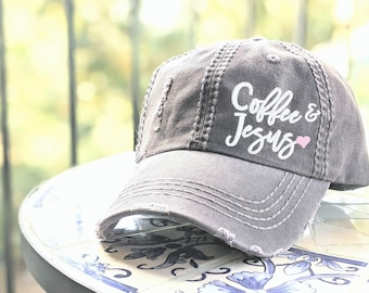 Coffee & Jesus Baseball Cap: Women's Hat, Gift Clothing Present, Christian