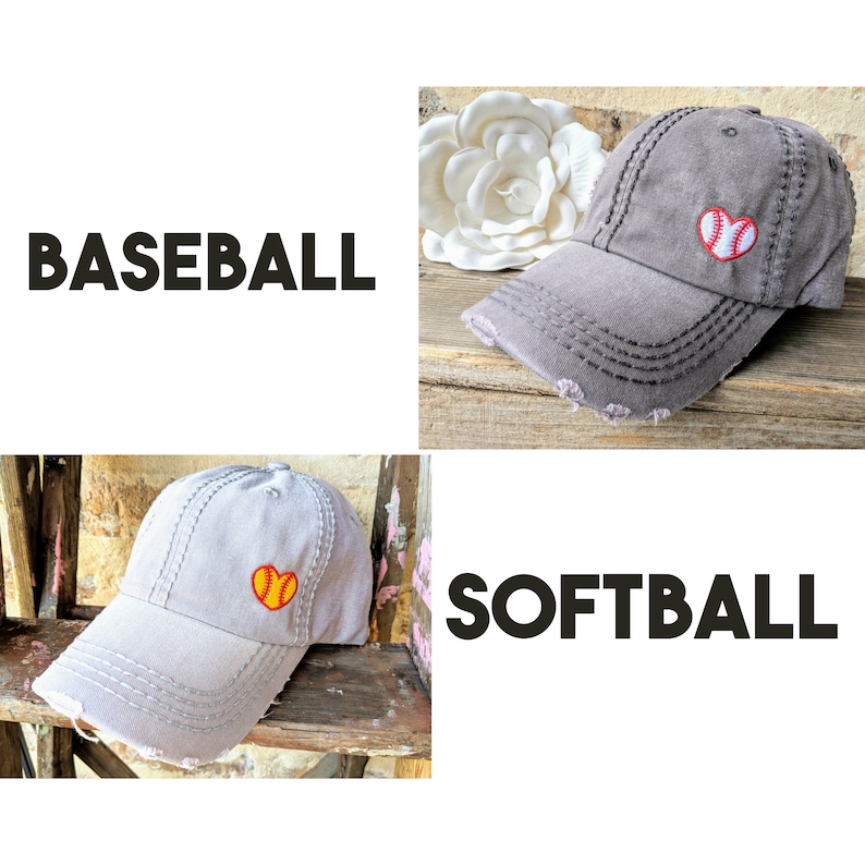 Women's Custom Sport Hat, Heart Corner Design Baseball Cap, Baseball Softball Soccer Football Tennis Basketball Lacrosse Hockey Gift image 5