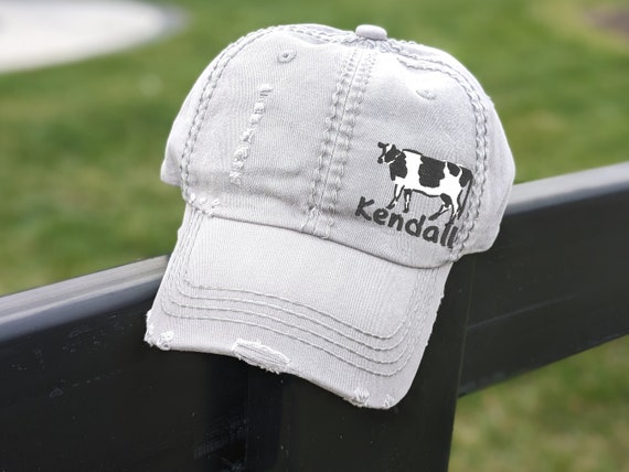 Women s Cow Hat With Optional Text Embroidered Holstein Cow
