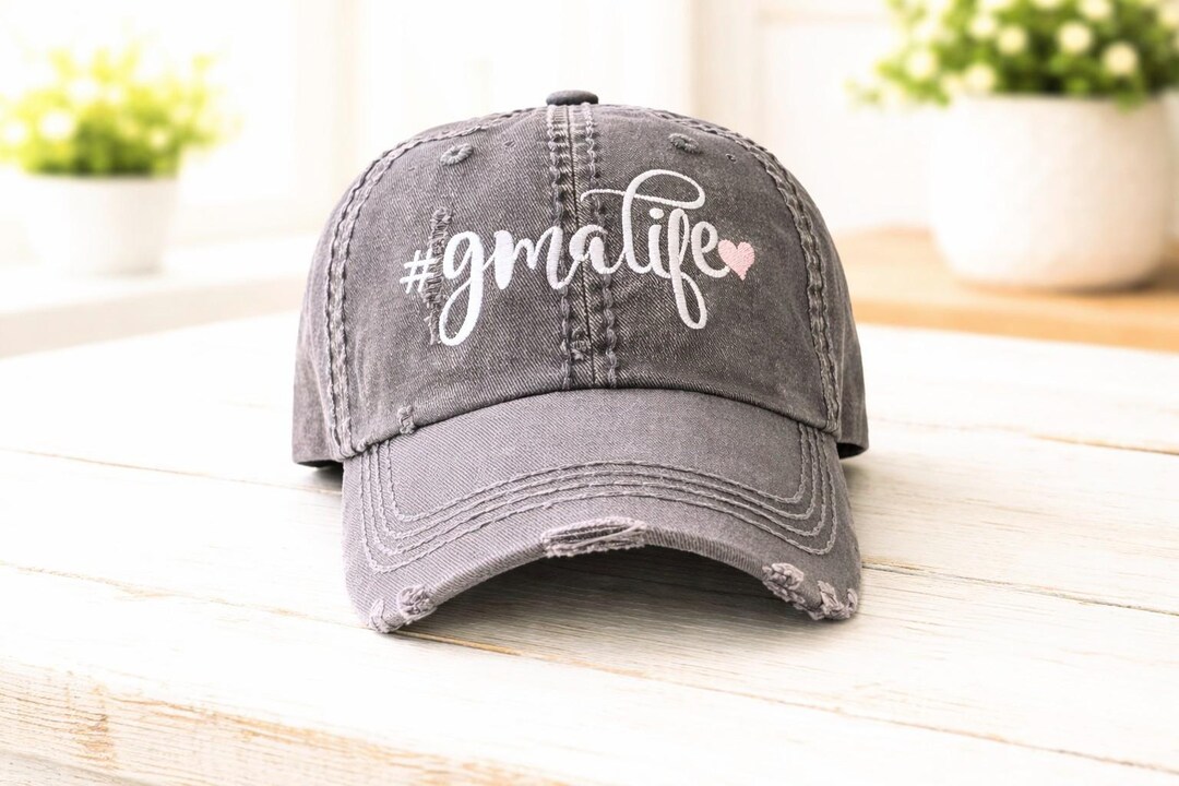 Grandma #gmalife Hat, Baseball Cap, Vintage Wash, Cotton, Heart