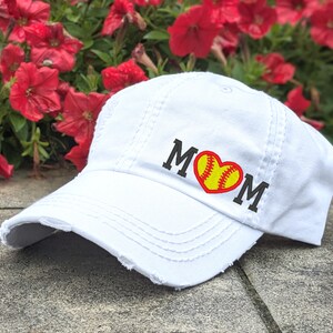 Women's softball mom hat, cute softball mom baseball cap, clothing spirit wear games tournament gift for mother mama birthday present gift