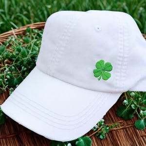 Embroidered Shamrock Four Leaf Clover Baseball Cap: Women's St. Patrick's Day Hat, Gift